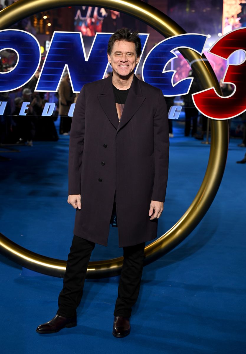 Jim Carrey attends the "Sonic The Hedgehog 3" UK Premiere at Cineworld Leicester Square on December 10, 2024