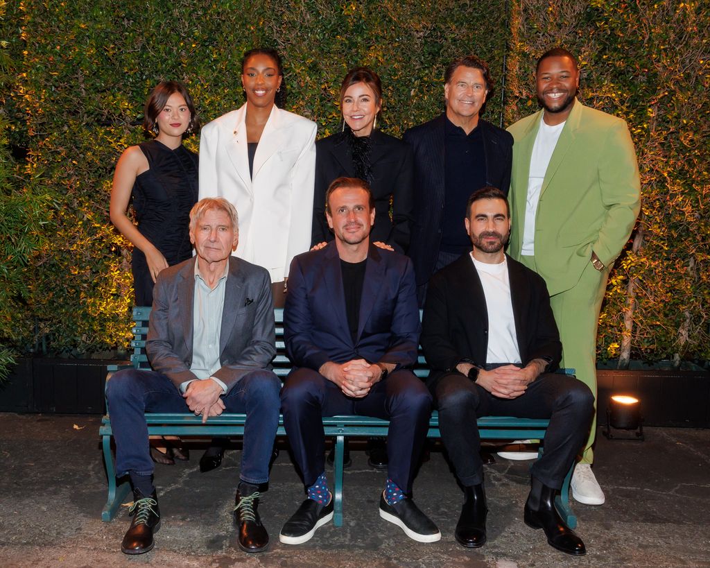 Lukita Maxwell, Jessica Williams, Christa Miller, Ted McGinley, Luke Tennie, Harrison Ford, Jason Segel, Brett Goldstein at the Deadline x Apple TV+ "Shrinking FYC" event held at Harmony Gold on December 13, 2024 in Los Angeles, California