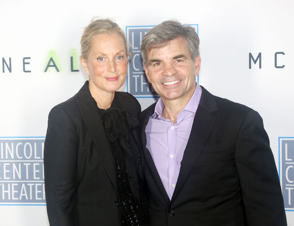 Ali Wentworth and George Stephanopoulos pose at the opening night of Lincoln Center Theater's "McNeal" on Broadway at The Vivian Beaumont Theater on September 30, 2024 in New York City.