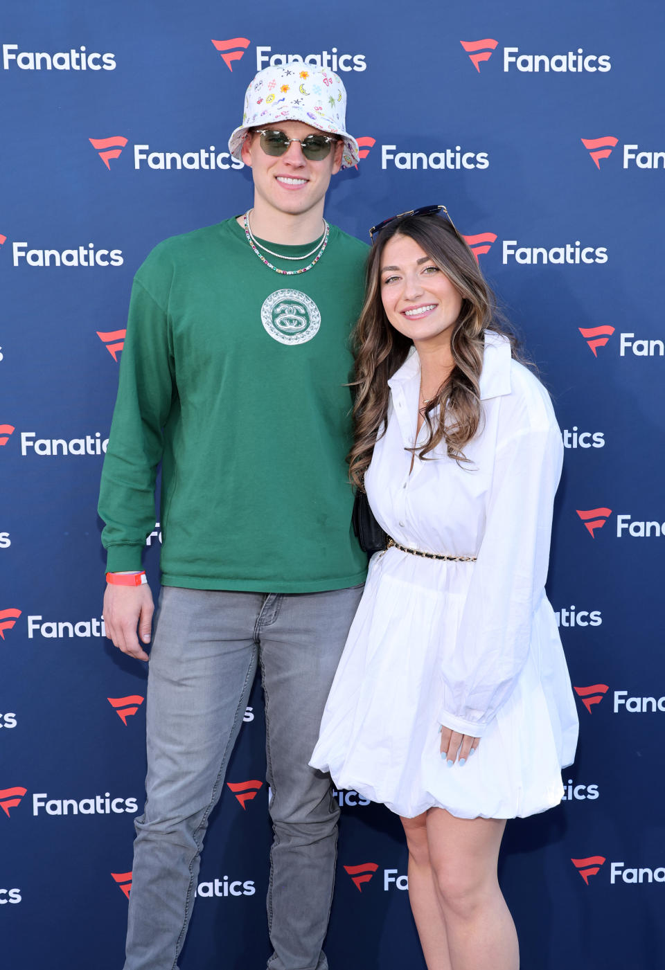 Joe Burrow and Olivia Holzmacher at the Fanatics Super Bowl party in February 2023.