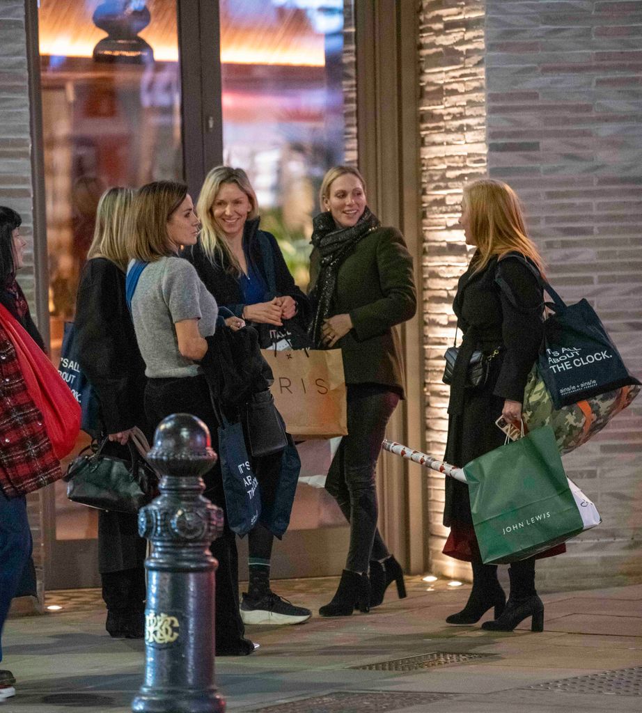 Zara Tindall with a group of women outside a restaurant