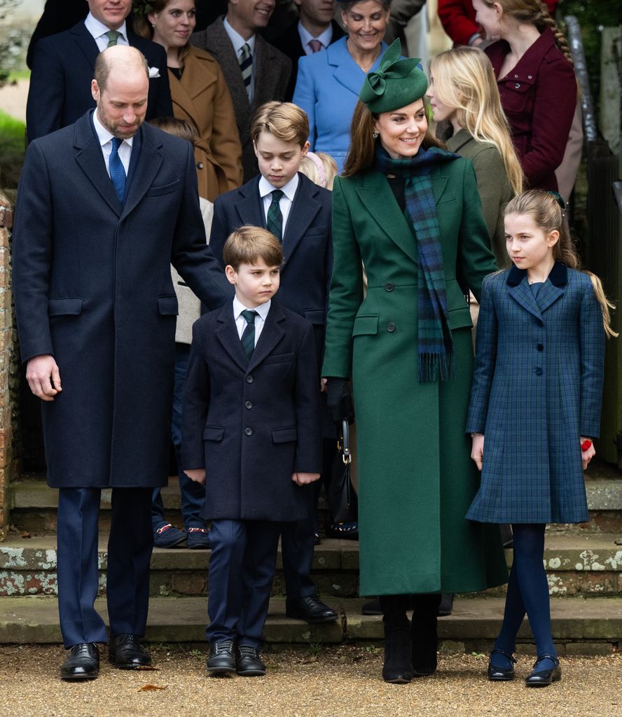 The family gathered for the Christmas morning service at Sandringham Church