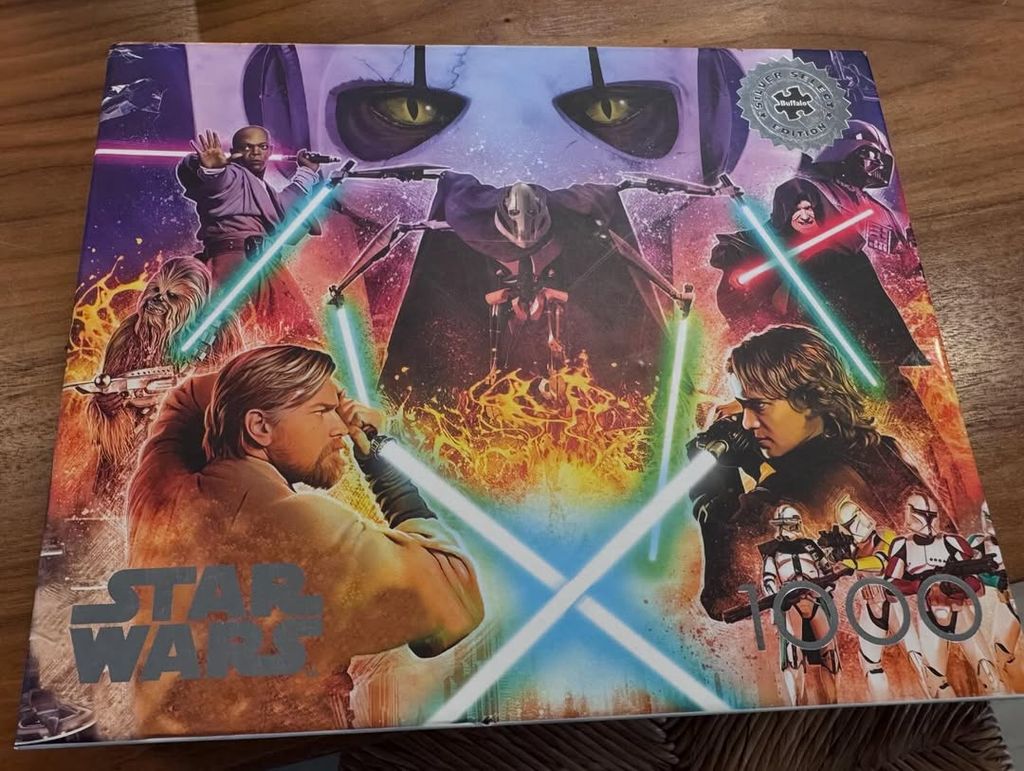 Dylan's Star Wars puzzle has 1,000 pieces! 