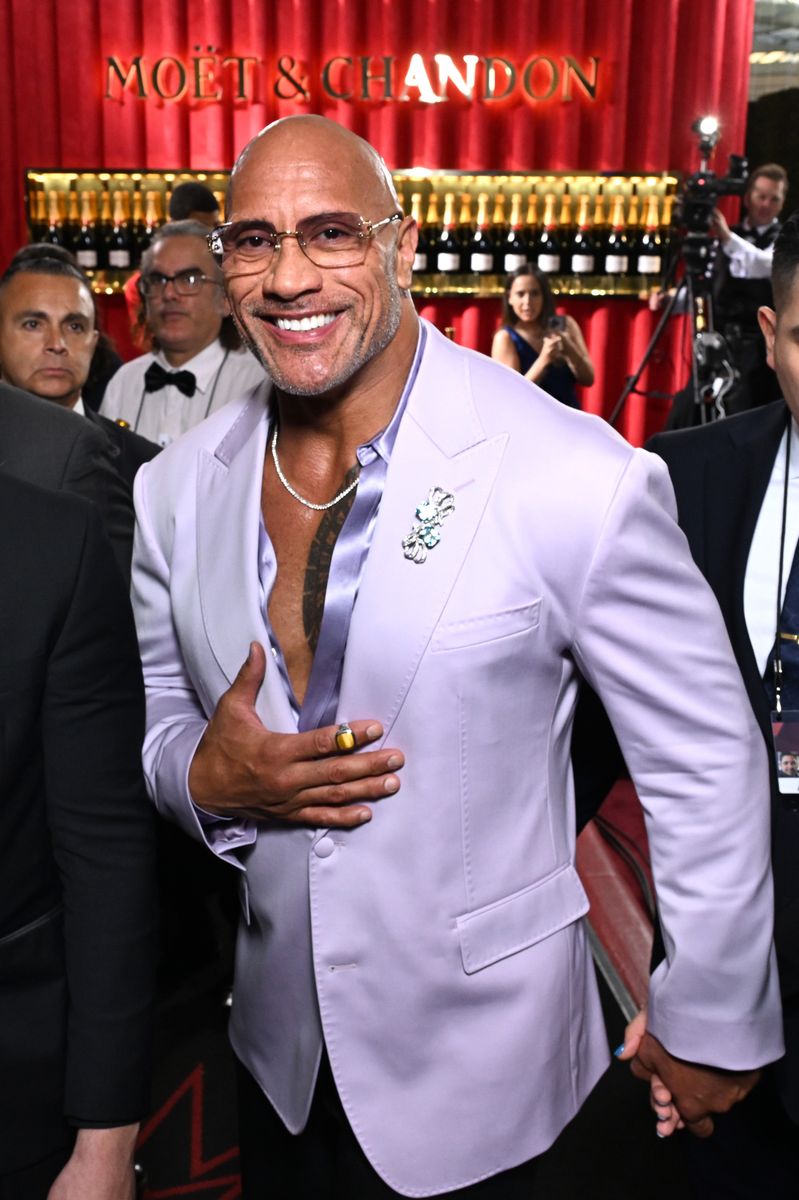 BEVERLY HILLS, CALIFORNIA - JANUARY 05: Dwayne Johnson attends MoÃ«t & Chandon At The 82nd Annual Golden Globe Awards at The Beverly Hilton on January 05, 2025 in Beverly Hills, California.  (Photo by Michael Kovac/Getty Images for MoÃ«t & Chandon)