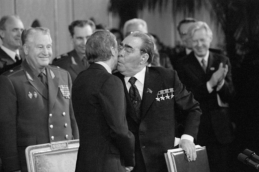 Commenters believed Melania may have been referencing the famous kiss between Carter and the Soviet General Secretary Brezhnev in 1979