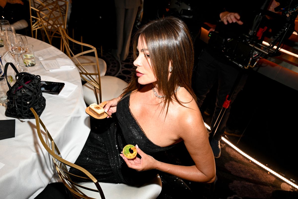 Sofia Vergara during the 82nd Annual Golden Globes held at The Beverly Hilton on January 05, 2025 in Beverly Hills, California. (Photo by Michael Buckner/GG2025/Penske Media via Getty Images)