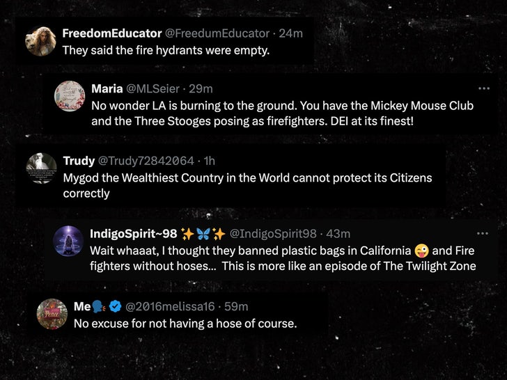 tweets reacting to firefighters fire hydrants sub x