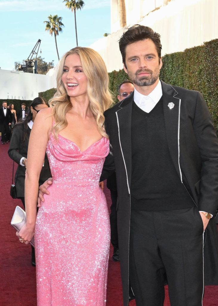 Annabelle Wallis, Sebastian Stan during the 82nd Annual Golden Globes held at The Beverly Hilton on January 05, 2025 in Beverly Hills, California