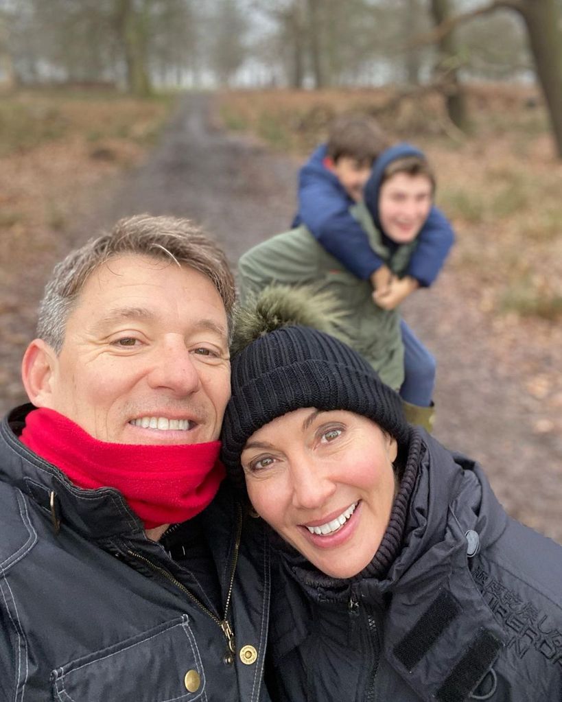 ben shephard and family on walk 