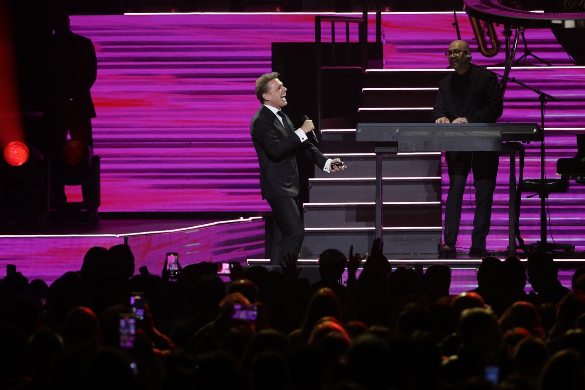 Singer Luis Miguel performs on stage during the Luis Miguel 2024 Tour at Arena CDMX. 