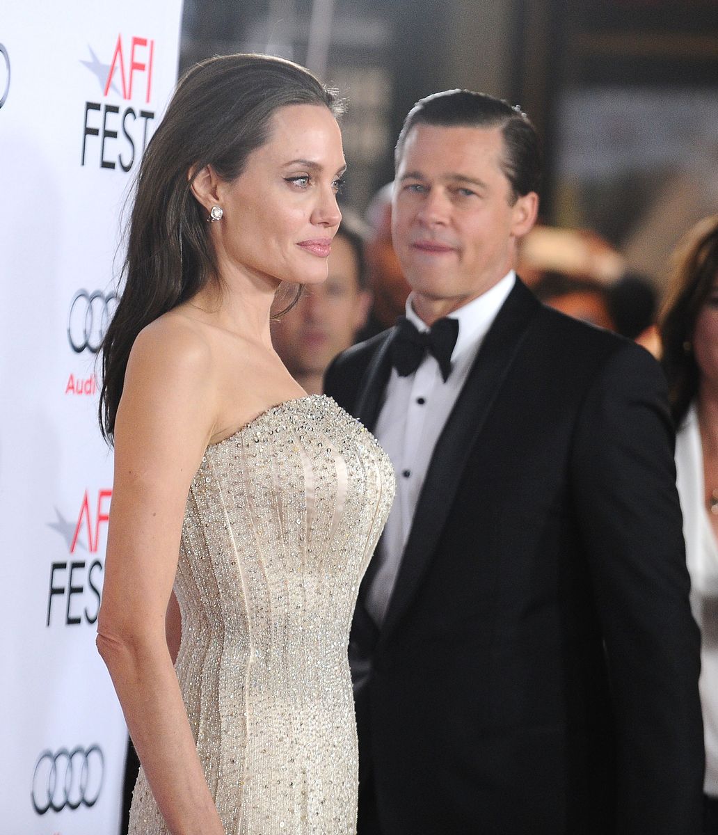 HOLLYWOOD, CA - NOVEMBER 05:  Angelina Jolie and Brad Pitt attend the premiere of "By the Sea" at the 2015 AFI Fest at TCL Chinese 6 Theatres on November 5, 2015 in Hollywood, California.  (Photo by Jason LaVeris/FilmMagic) 