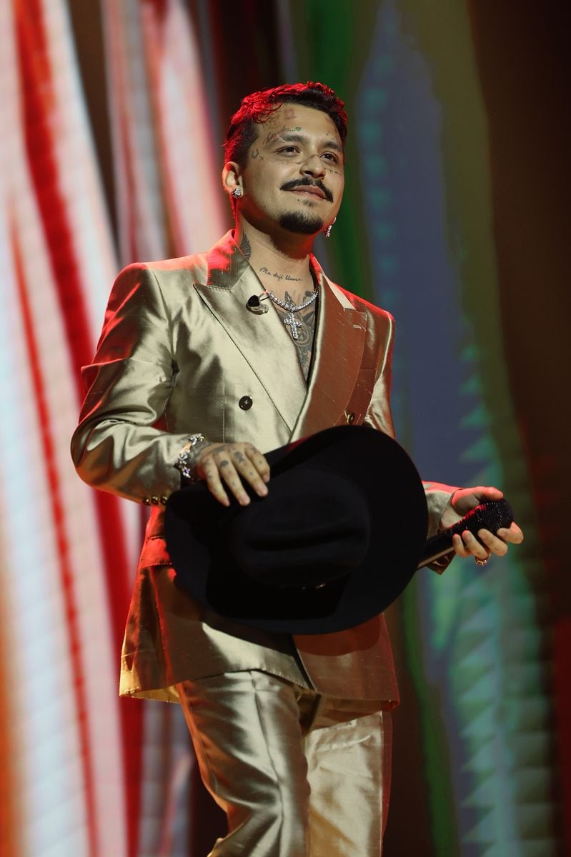 Christian Nodal performs onstage during the Latin Recording Academy Person of The Year 