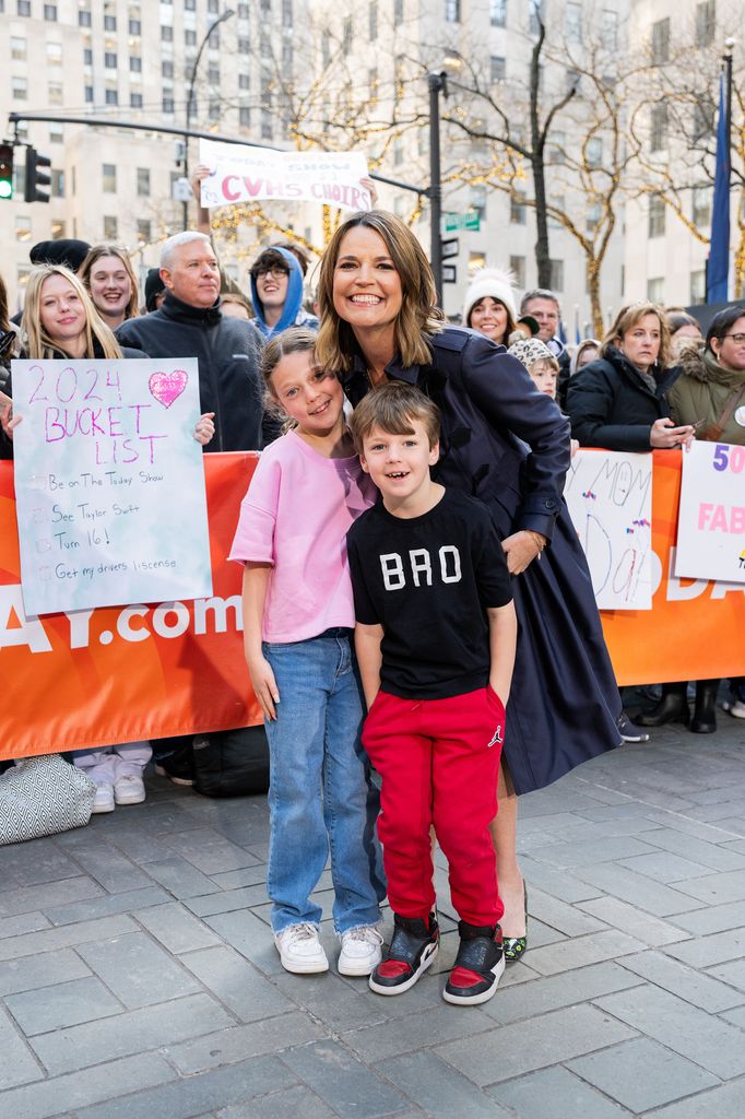 Savannah Guthrie with daughter Vale and son Charley on Friday, March 29, 2024