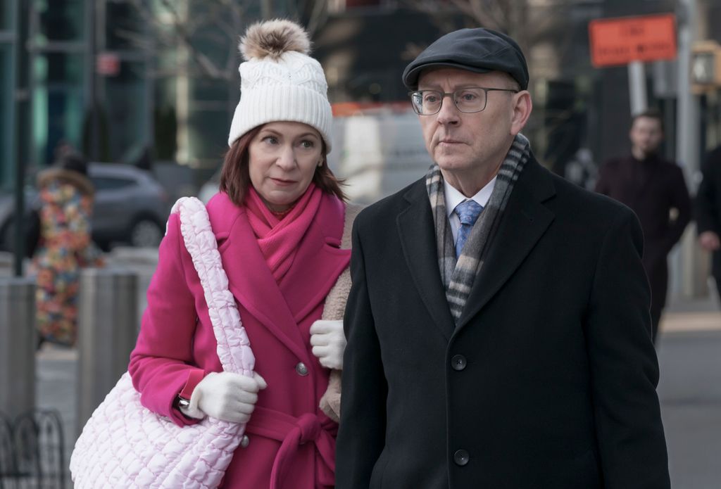 Carrie Preston as Elsbeth Tascioni and Michael Emerson as Judge Milton Crawford on Elsbeth