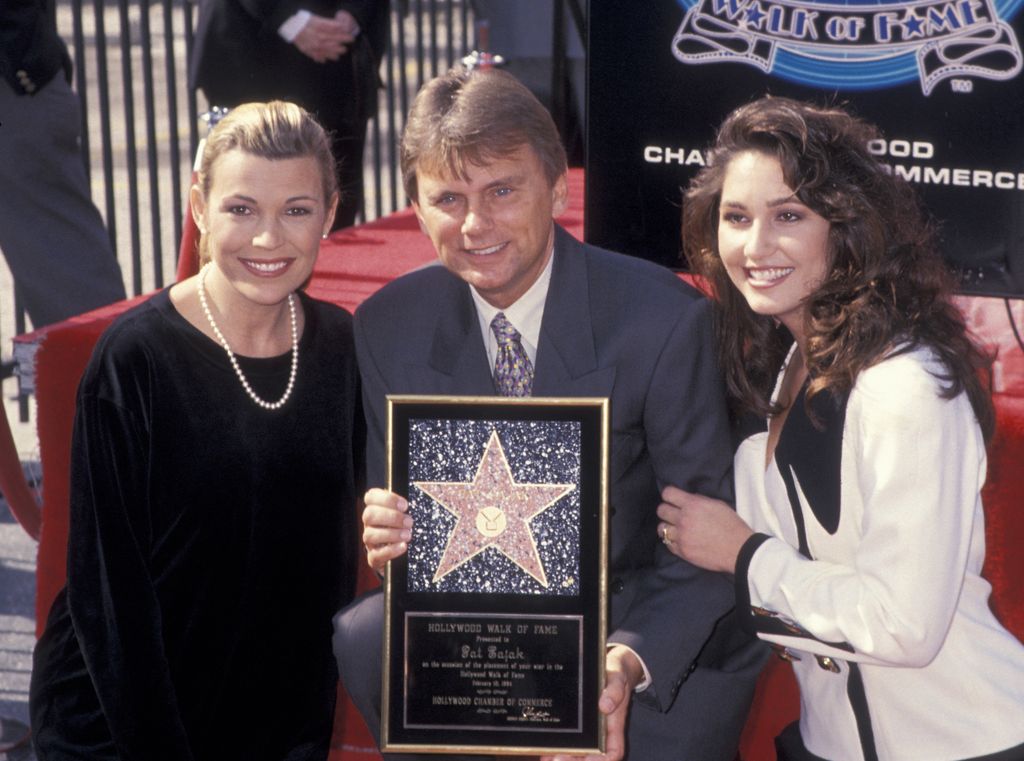 Game Show Host Pat Sajak, wife Lesly Brown and Vanna White attending 'Pat Sajak Receives Walk of Fame Star' on February 10, 1994 at the Hollywood Walk of Fame in Hollywood, California