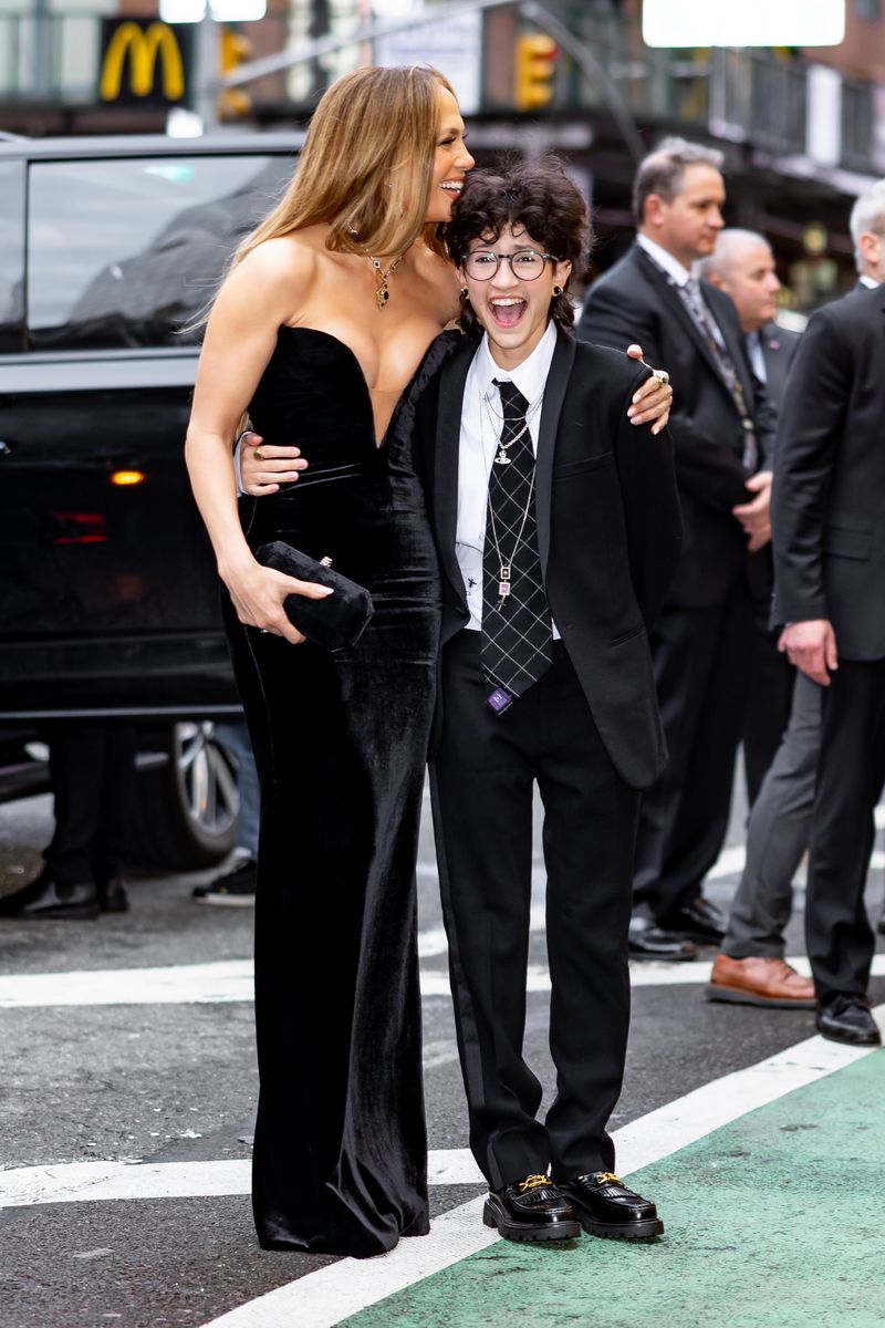 Jennifer Lopez and Emme attend "Good Night And Good Luck" Broadway Opening Night at Winter Garden Theatre on April 03, 2025 in New York City. (Photo by The Hapa Blonde/GC Images)