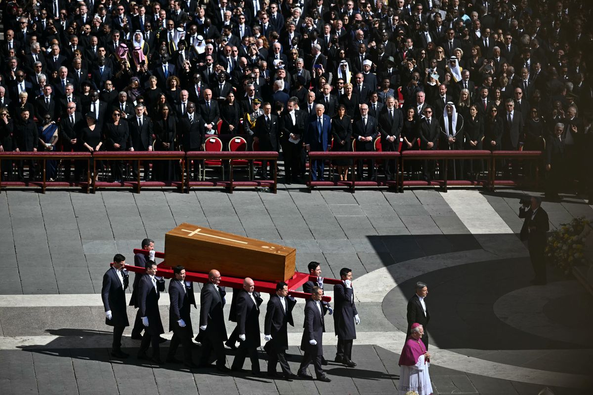 Donald Trump, Prince William and King Abdullah at Pope Francis' funeral