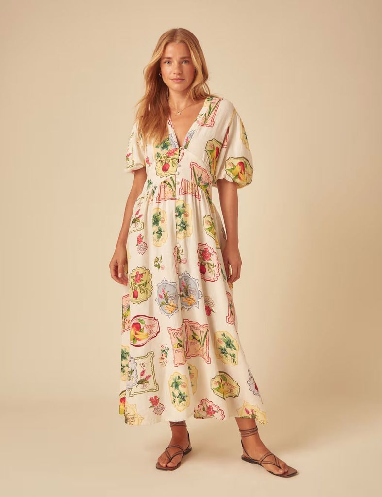Nobody's Child Linen Print Dress