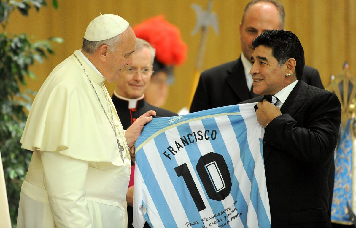 The Pope was a fan of soccer. He met Diego Maradona in 2015, in a special audience