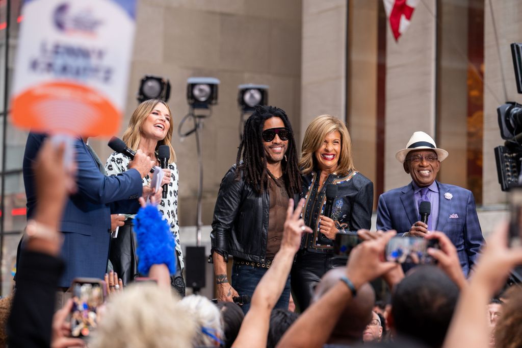 Carson Daly, Craig Melvin, Savannah Guthrie, Lenny Kravitz, Hoda Kotb and Al Roker on Thursday, September 12, 2024
