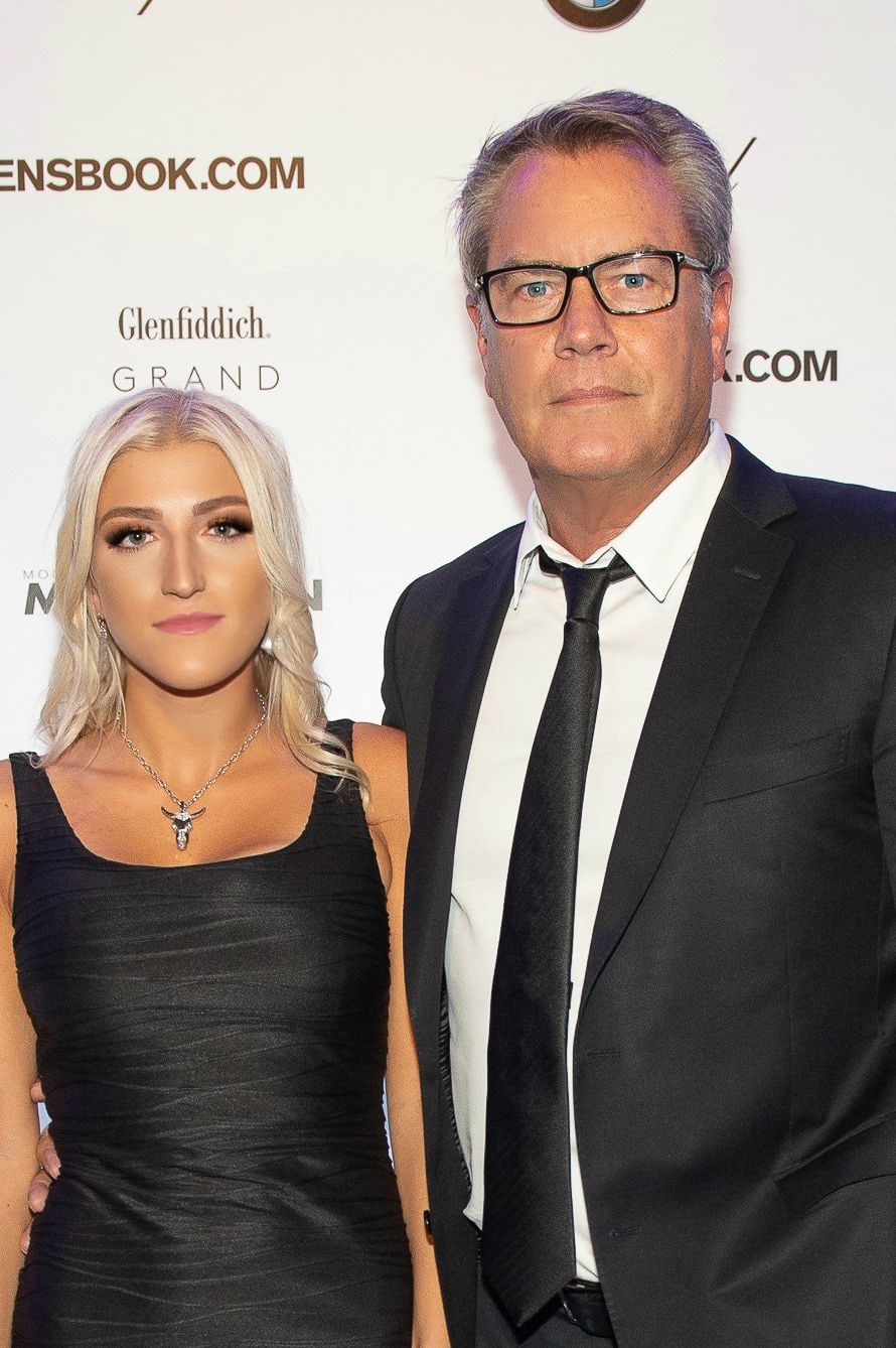 Alba Jancou and Peter Cook attend the Manhattan Magazine and Mensbook.com event on October 22, 2019 in New York City