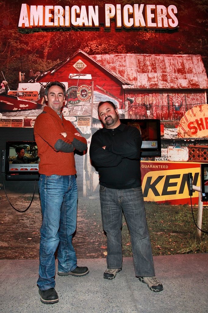 "American pickers" Mike Wolfe and Frank Fritz attend the grand opening of the History Pop Shop at History Pop Shop on December 6, 2010 in New York City