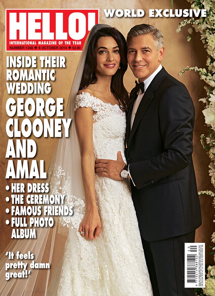 Amal and George Clooney's wedding photo on the cover of HELLO!