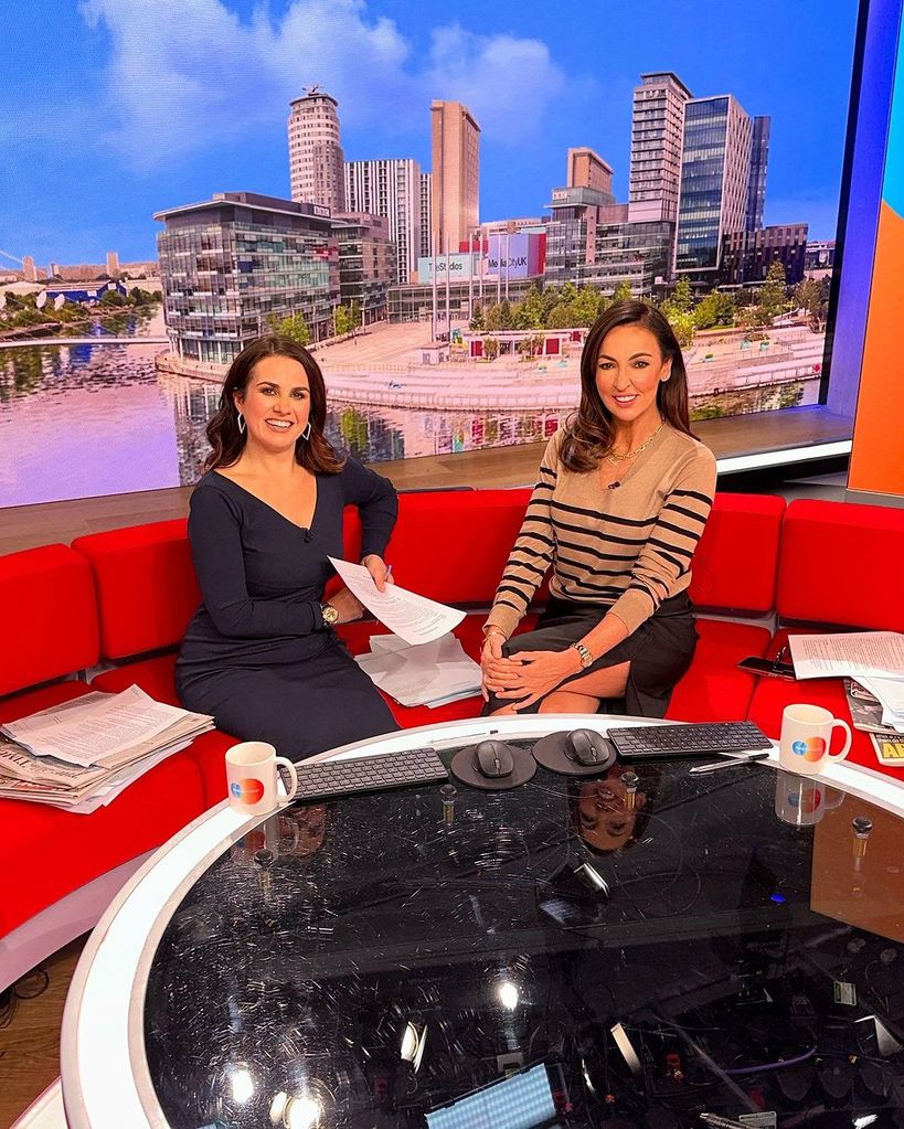 Nina Warhurst sat on BBC Breakfast sofa
