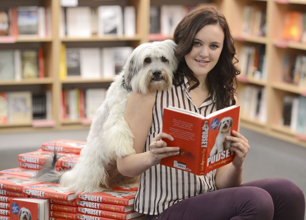 Britain's Got Talent winning dog Pudsey launches his 'Autobidography' with his owner Ashleigh Butler at Foyles