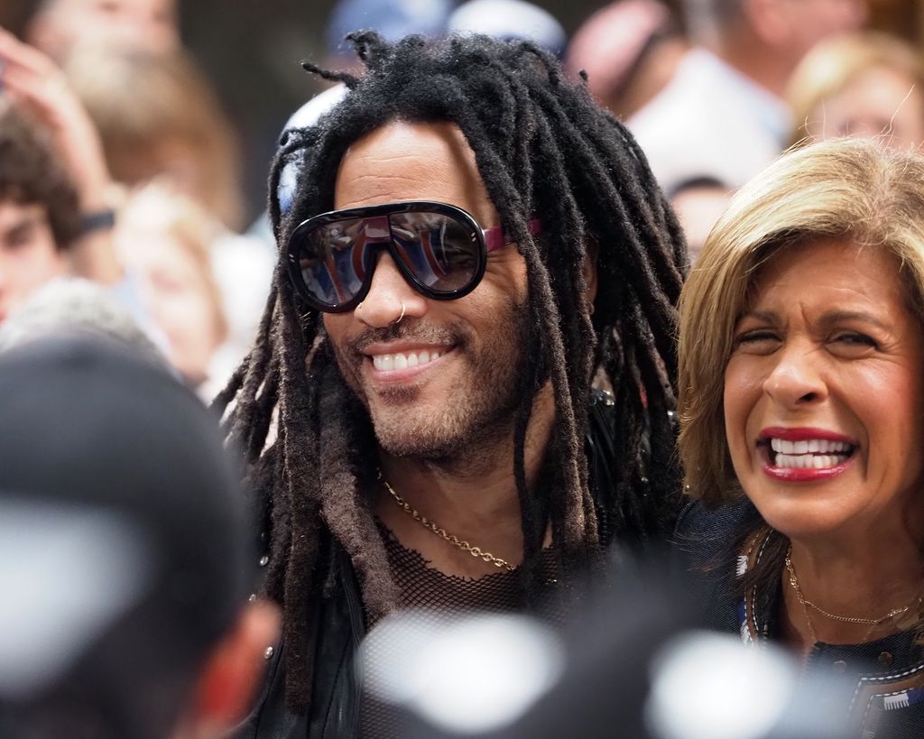 Lenny Kravitz and Hoda Kotb On NBC's "Today" at Rockefeller Plaza on September 12, 2024 in New York City