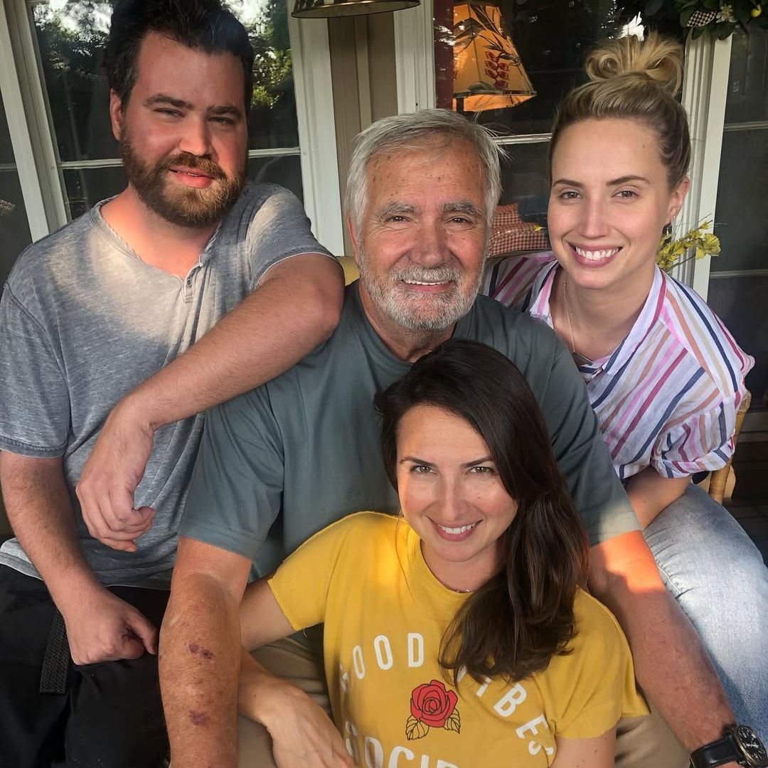 John McCook with his three children Jake, Molly and Rebecca in a photo at home shared on Instagram