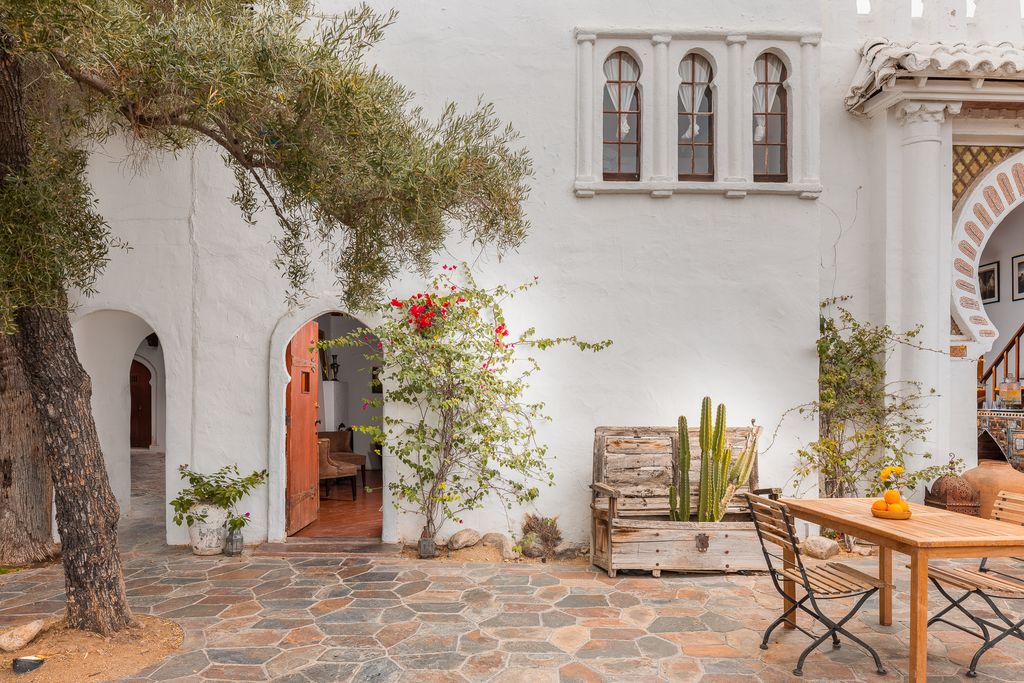 exterior terrace at Korakia Pensione