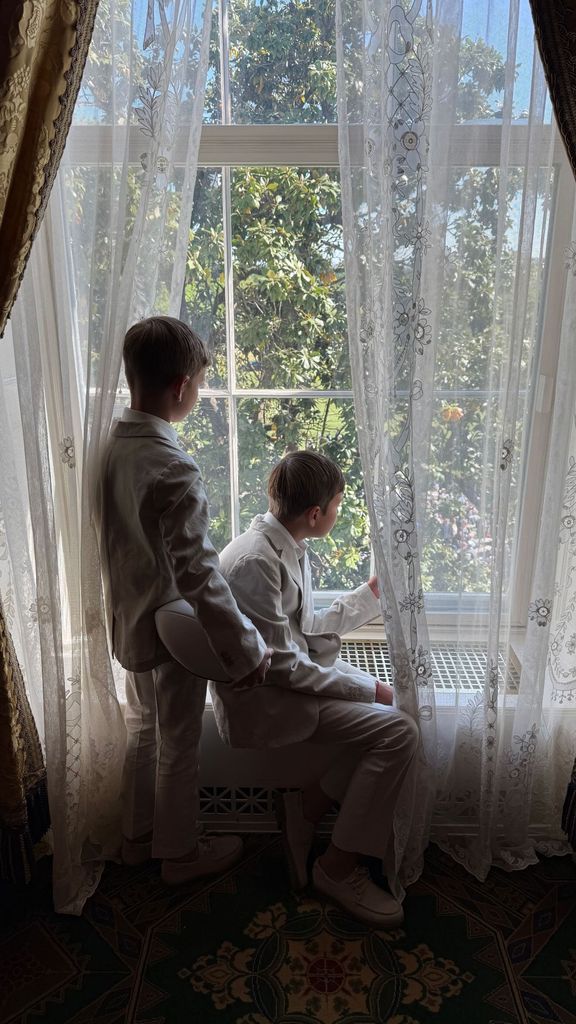 Ivanka's two sons sat at window