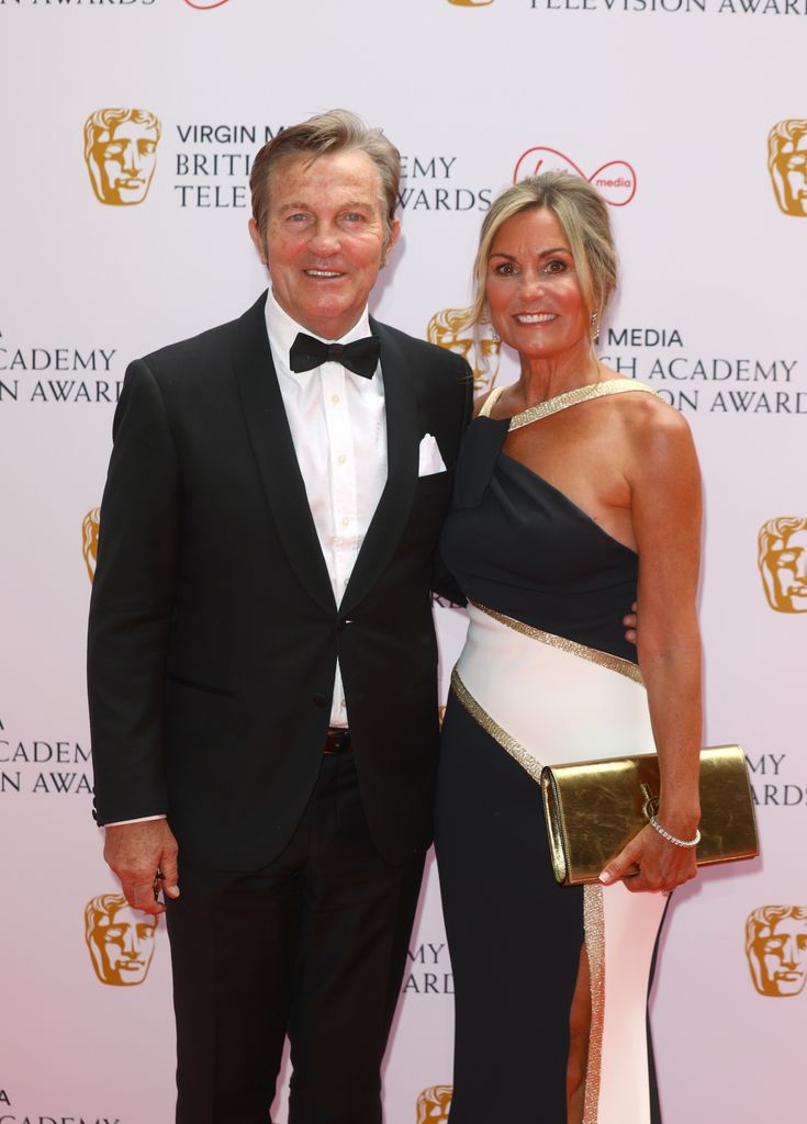 Bradley Walsh in a tuxedo with Donna Derby in a black-and-white dress