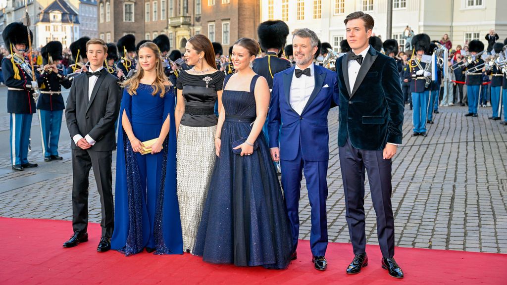 Danish royal family on red carpet at Royal Danish Theatre