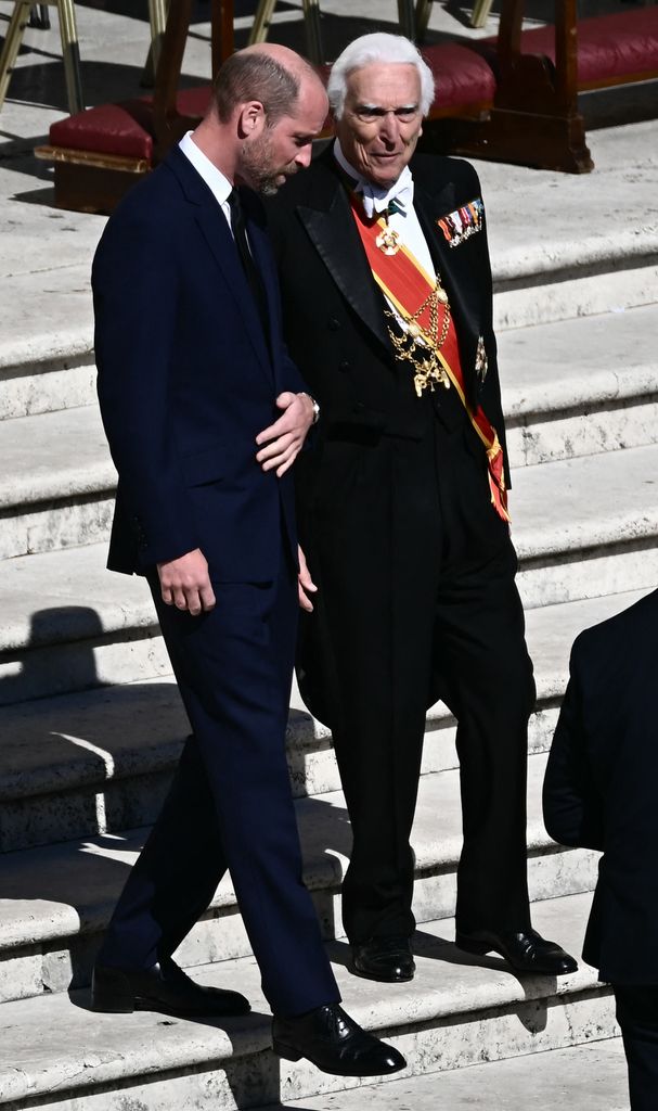 Prince William arrives ahead of the late Pope Francis' funeral ceremony at St Peter's Square 