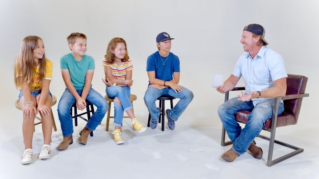 Chip Gaines (R) with his four eldest kids