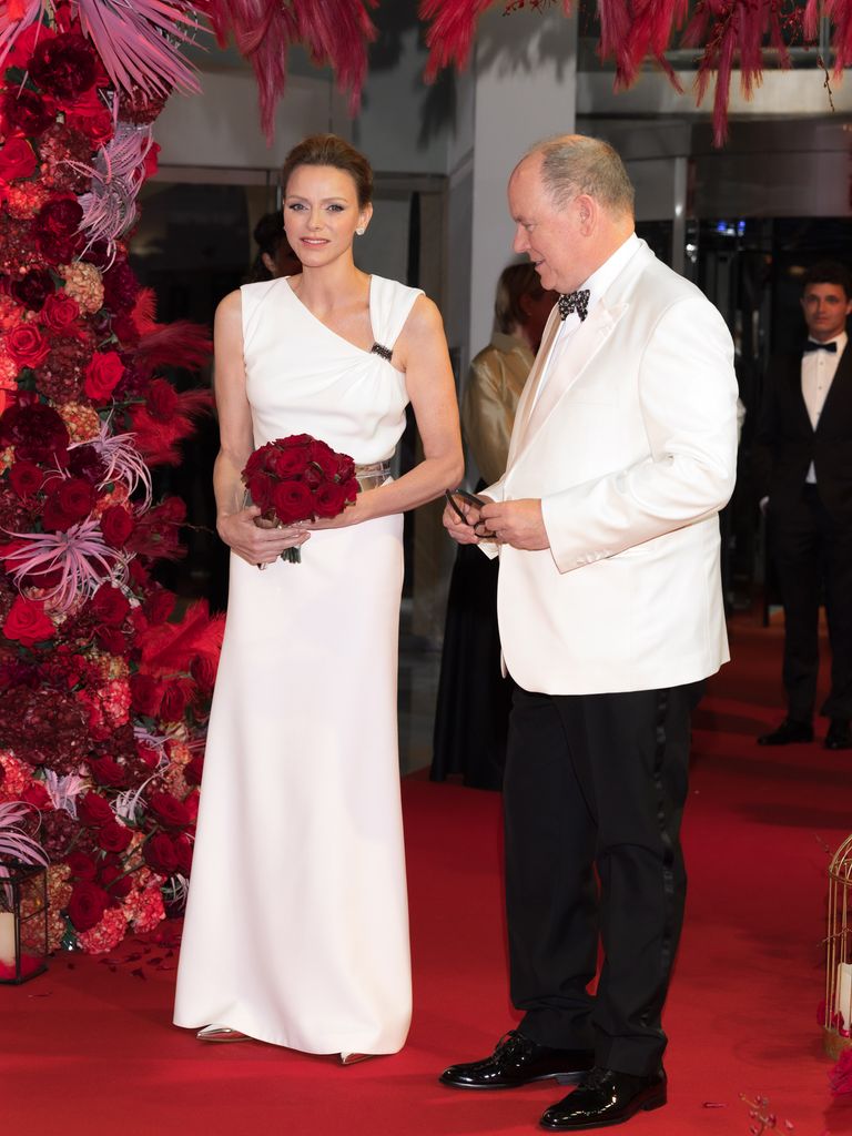 Princess Charlene of Monaco and Prince Albert II of Monaco attends the Gala Dinner For The F1 Grand Prix Of Monaco on May 25, 2025 in Monaco, Monaco. 