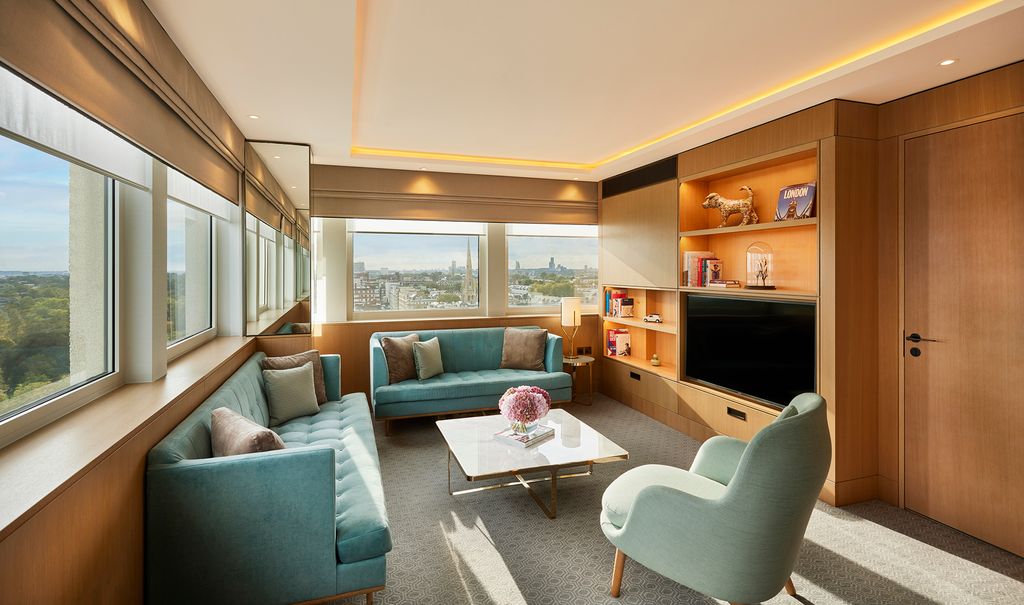 The lounge inside Royal Lancaster Hotel