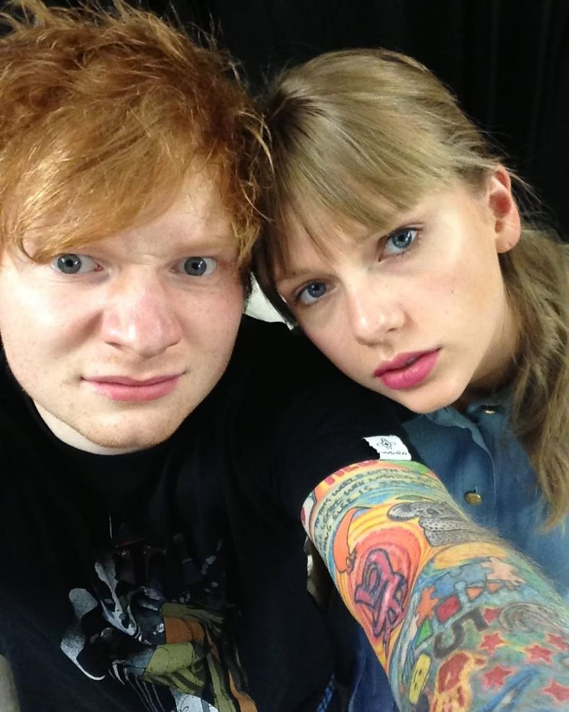 Ed Sheeran and Taylor Swift take a selfie circa 2013