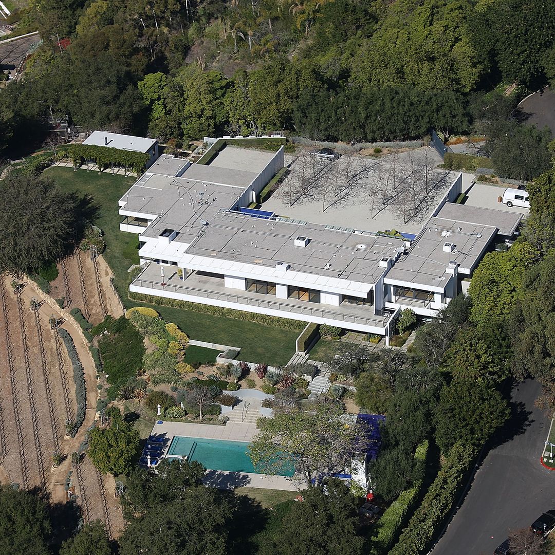 Aerial view of the property reported to be Jennifer Aniston's home on January 25, 2012 in Los Angeles, California.