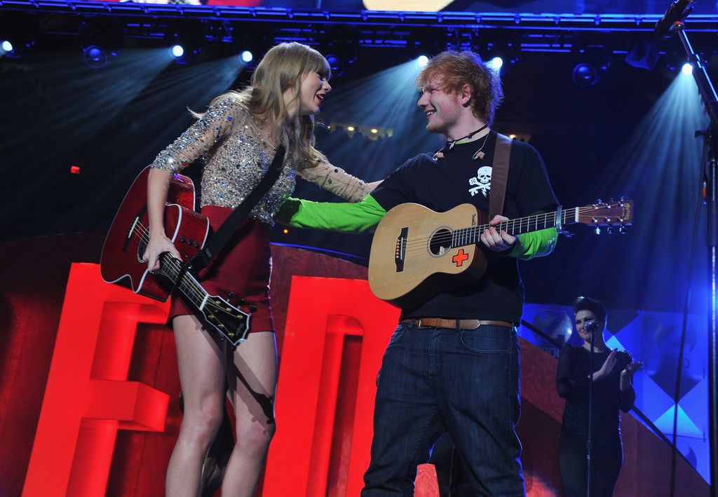 Taylor Swift and Ed Sheeran perform onstage during Z100's Jingle Ball 2012, presented by Aeropostale, at Madison Square Garden