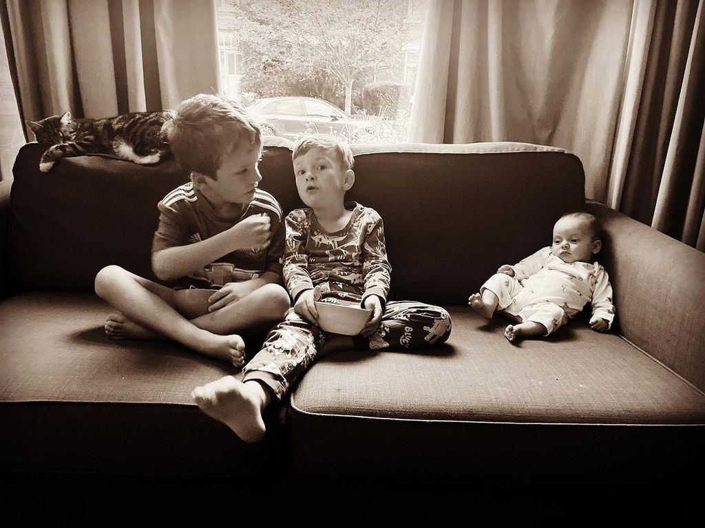 Nina Warhurst's three children, Digby, Michael and Nancy 
