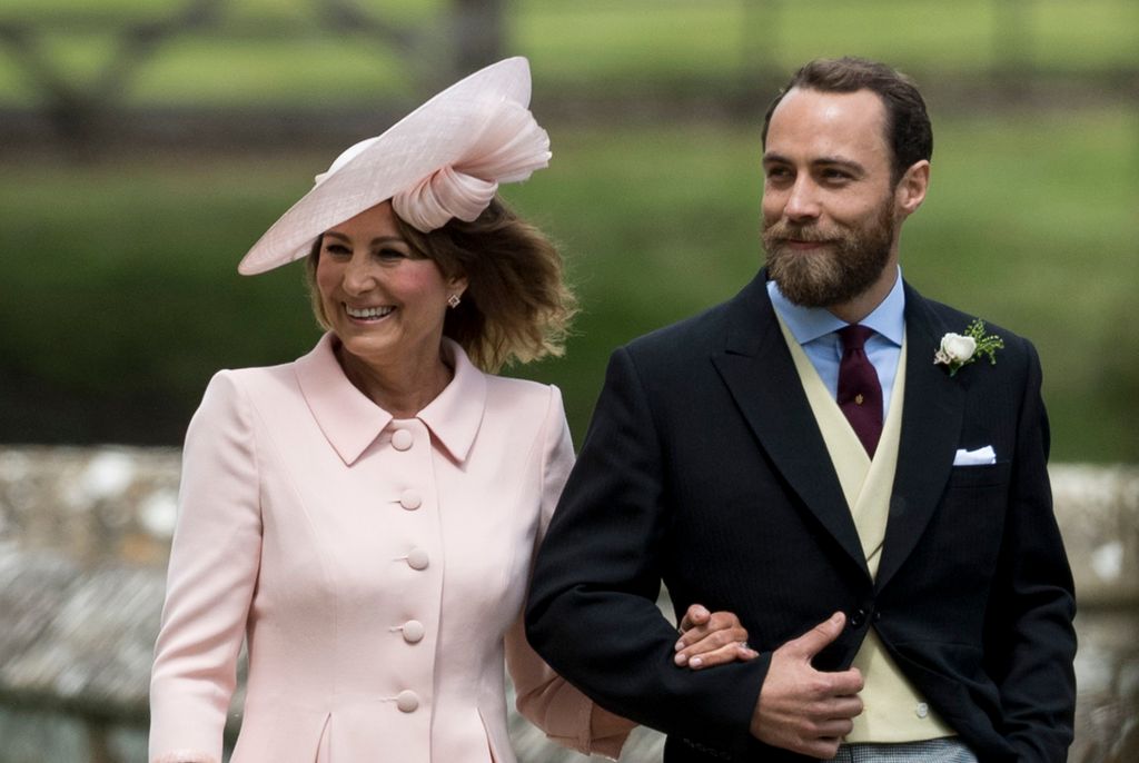James and Carole Middleton walking to church on Carole's 70th birthday