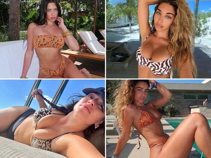 Sexy Stars In Animal Print Swimwear