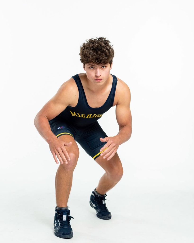 Joaquin Consuelos as part of the University of Michigan's wrestling team