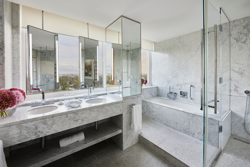 Marble bathroom at Park Suite at Royal Lancaster Hotel