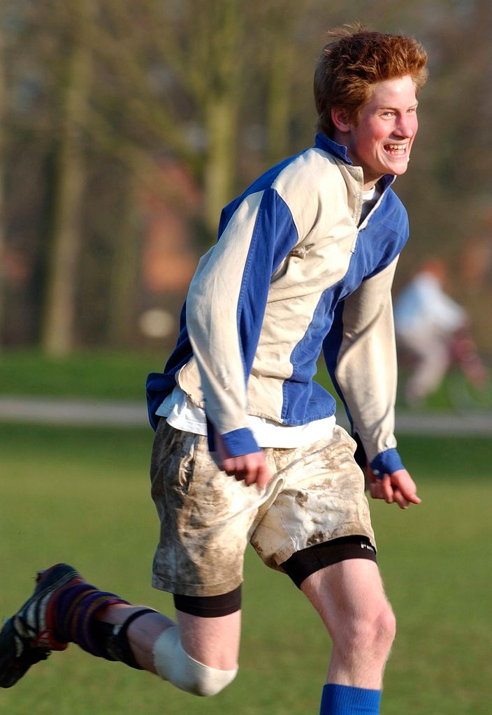 Prince Harry playing football
