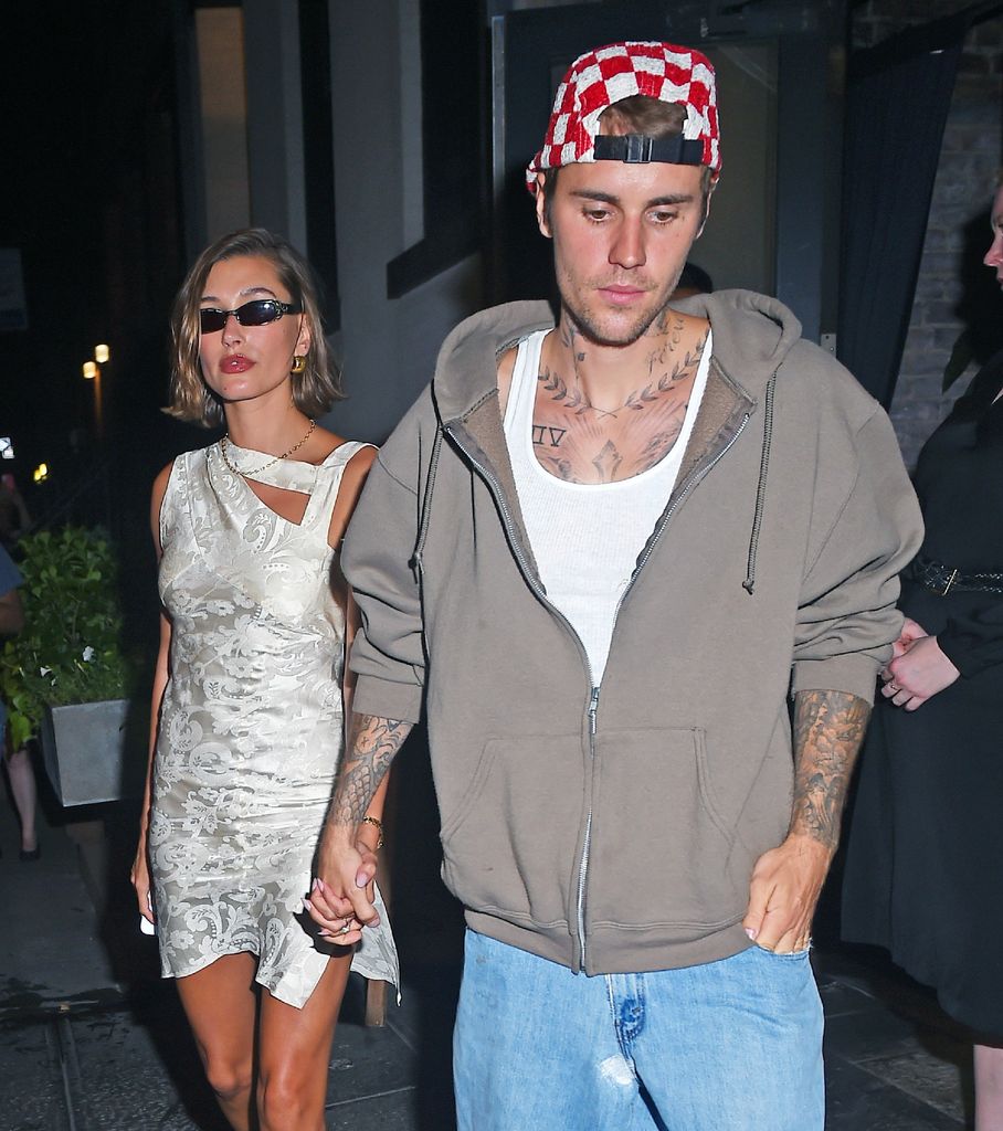 Hailey Bieber and Justin Bieber are seen leaving L'artusi 