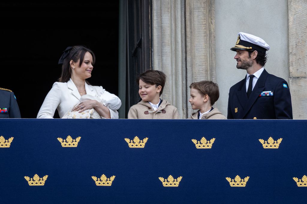 Princess Sofia cradling her daughter baby Ines